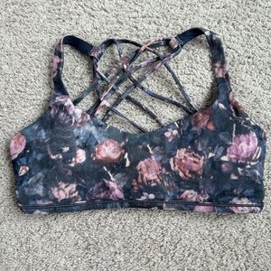 Lululemon Sports Bra - rose print - size 8